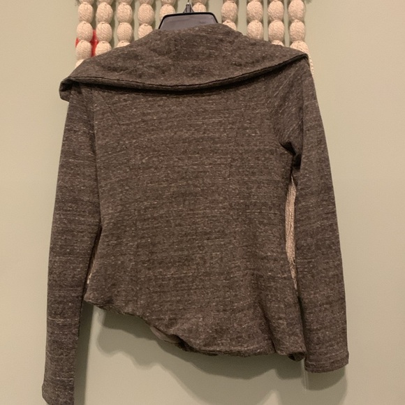 Asymmetrical Hem & Thread Jacket Size XS Zip Blazer Folded Wide Collar - Picture 7 of 7